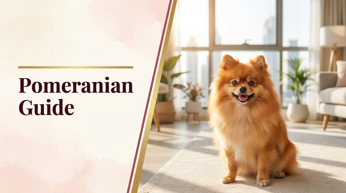 Pomeranian Guide UAE — orange Pomeranian in a bright Dubai home