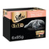 Sheba Flaked Tuna Topped with Salmon Wet Cat Food 5+1 FREE - 6x85g