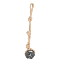 All For Paws Dog Tennis Ball Rope Toy Single Grey