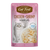 Cat Fest chicken with shrimp cat food pouch on a white background