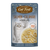 Cat Fest salmon with calamari cat food pouch on a white background
