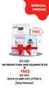 10kg Kit Cat No Grain With Tuna And Salmon Dry Cat Food + FREE Kit Cat Soya Clump Soybean Litter - 7L