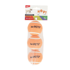 M-PETS HOP! Tennis Ball Dog Toy 6.4cm 3pcs Orange