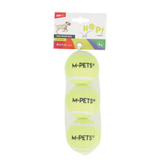 M-PETS HOP! Tennis Ball Dog Toy 6.4cm 3pcs Yellow