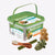Whimzees dental treat container with toys and a brush on a white background