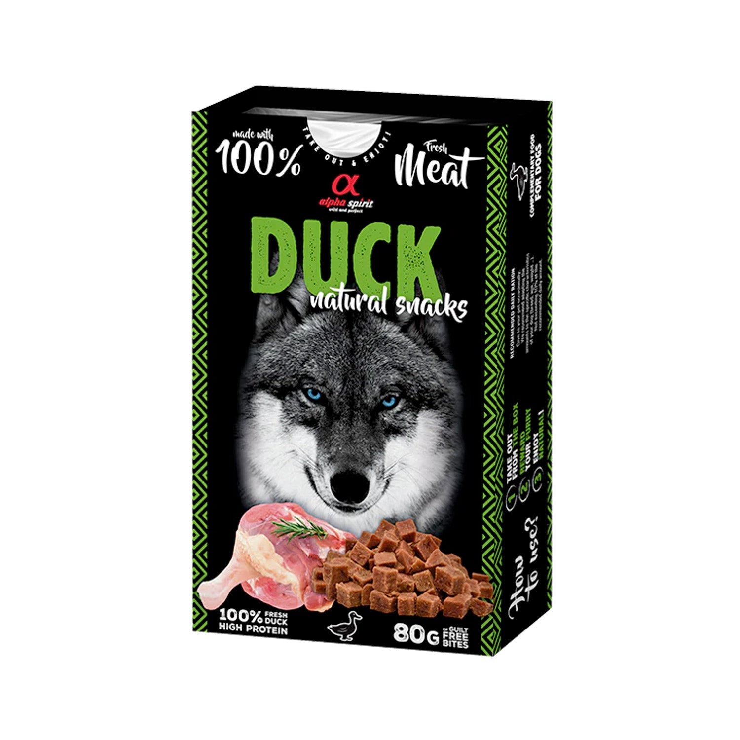 Alpha Spirit Natural Snacks for Dogs Duck 80g The Pets Club