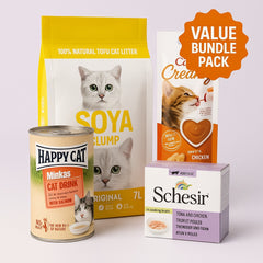 Feline Favorites Food, Treats , Drink & Litter Bundle Pack