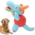 PAWSITIV BLUE DINO WITH RUBBER BALL AND SQUEAKY DOG TOY
