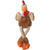 GoDog® Checkers™ Skinny Brown Rooster with Chew Guard Technology™ Durable Plush Squeaker Dog Toy - ThePetsClub