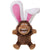 GoDog® Silent Squeak™ Flips Monkey Rabbit with Chew Guard Technology™ Durable Plush Dog Toy - ThePetsClub