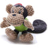 PAWSITIV APRICOT MONKEY WITH RUBBER BALL AND SQUEAKY DOG TOY