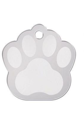 The Hillman ID Tag Two tone Chrome Plated Brass Paw ThePetsClub L The Pets Club