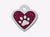 The Hillman ID Tag - Heart Epoxy Pink Glitter Paw - Small - The Pets Club