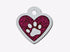The Hillman ID Tag - Heart Epoxy Pink Glitter Paw - Small