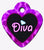The Hillman ID Tag - Heart Small Diva Black/Pink - The Pets Club