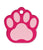 The Hillman ID Tag - Two-Tone Aluminum Paw -Raspberry - The Pets Club