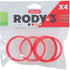 Zolux Rody.3 Connector Ring Grenadine X4 - Red